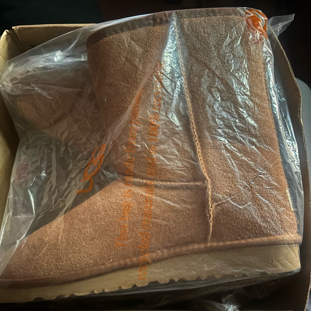 UGG Brown Boots with Cream Fur Interior